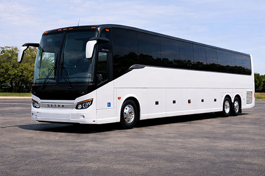 56-passenger charter bus available for charter in Miami, FL